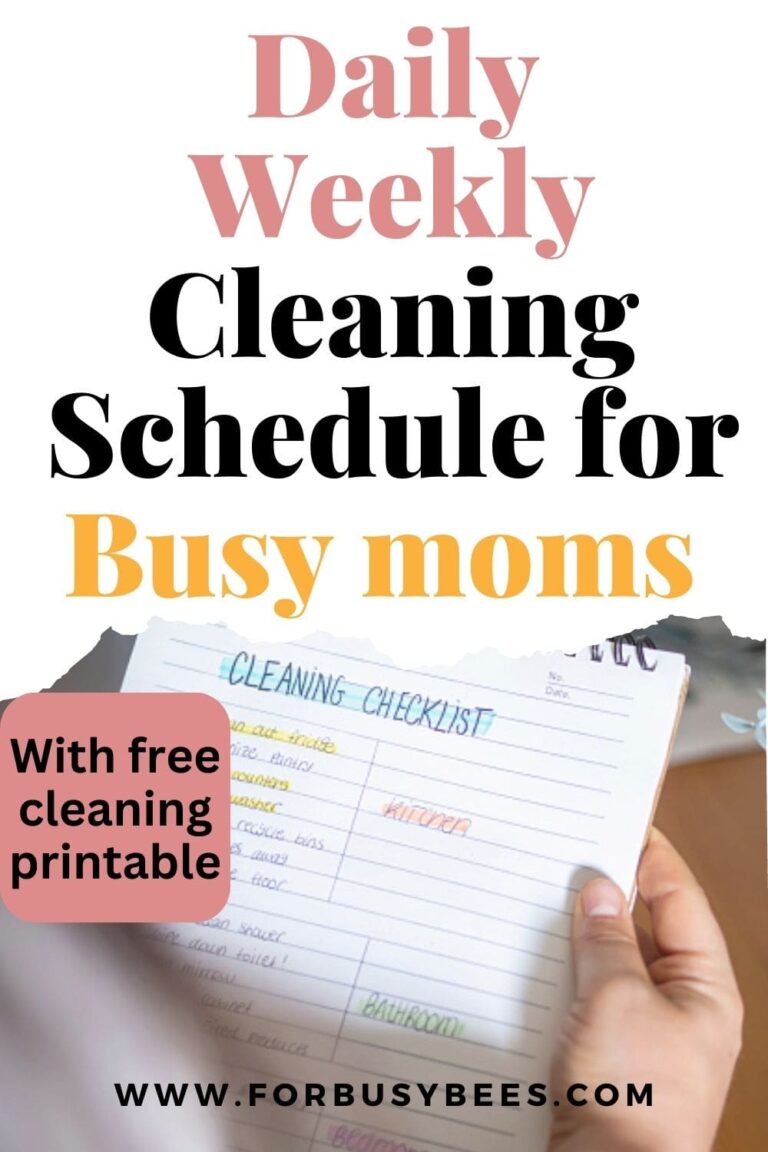 Realistic cleaning schedule for working mom - For Busy Bee's