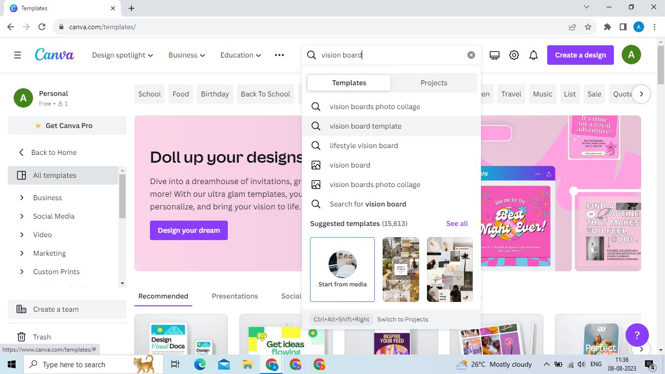 How to make a vision board Online for free - For Busy Bee's