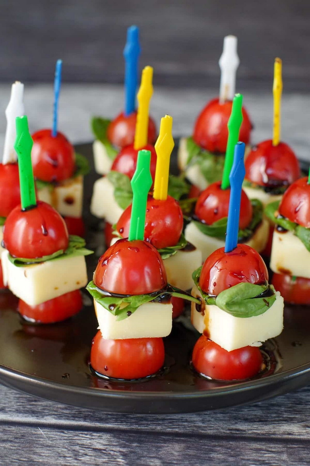4 Ingredient Caprese Salad Skewers Appetizer