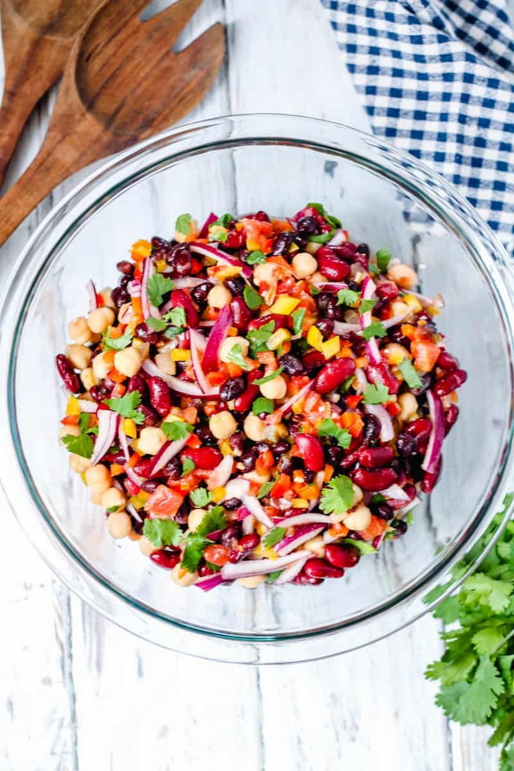 Clean 3 Bean Salad With Cilantro Salsa Dressing