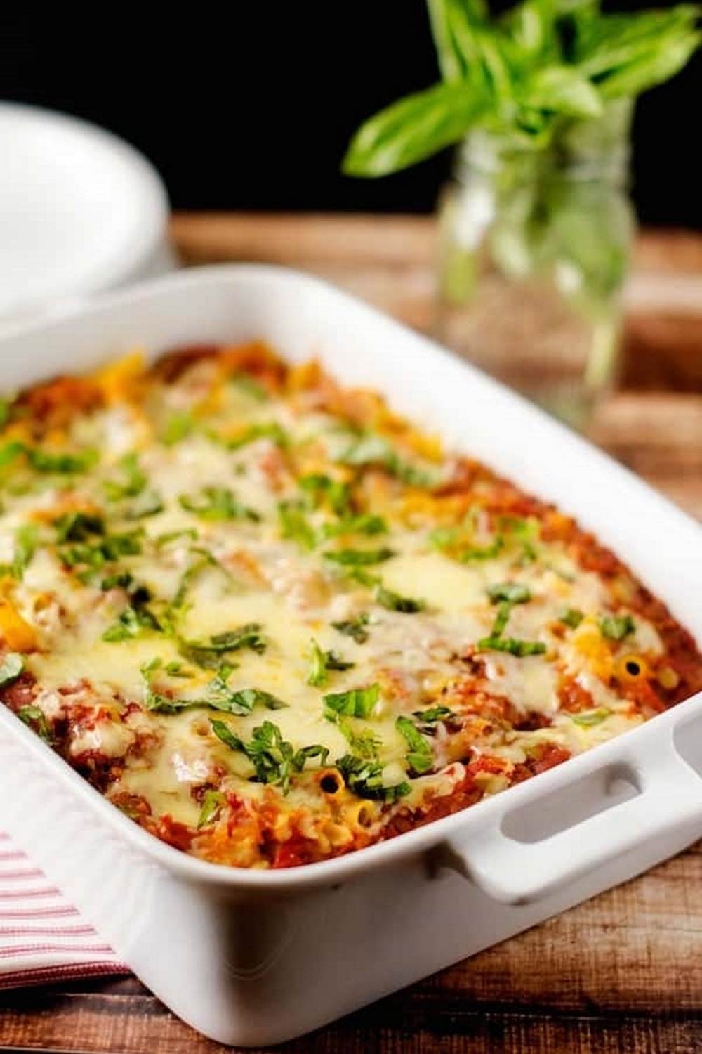 Cheesy Tomato Basil Casserole With Quinoa Penne