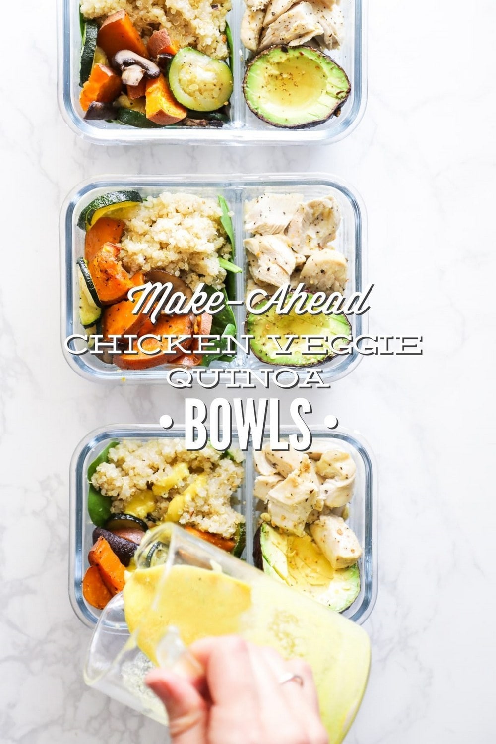 Make Ahead Chicken Veggie Quinoa Bowls Meal Prep Option
