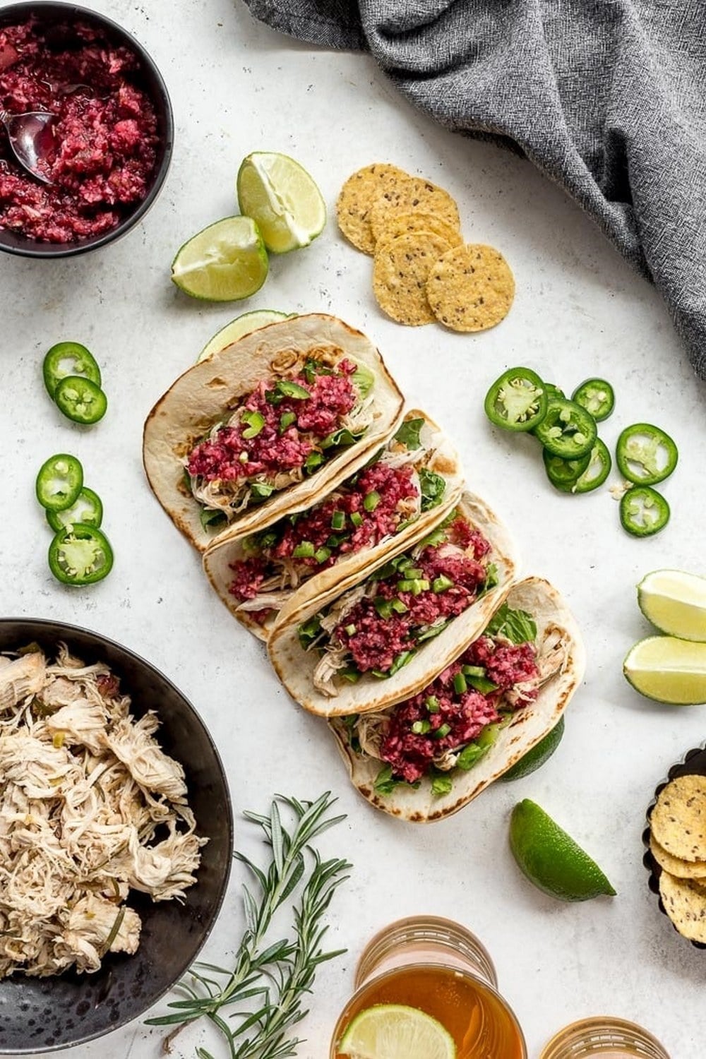 Slow Cooker Apple Cranberry Chicken Tacos