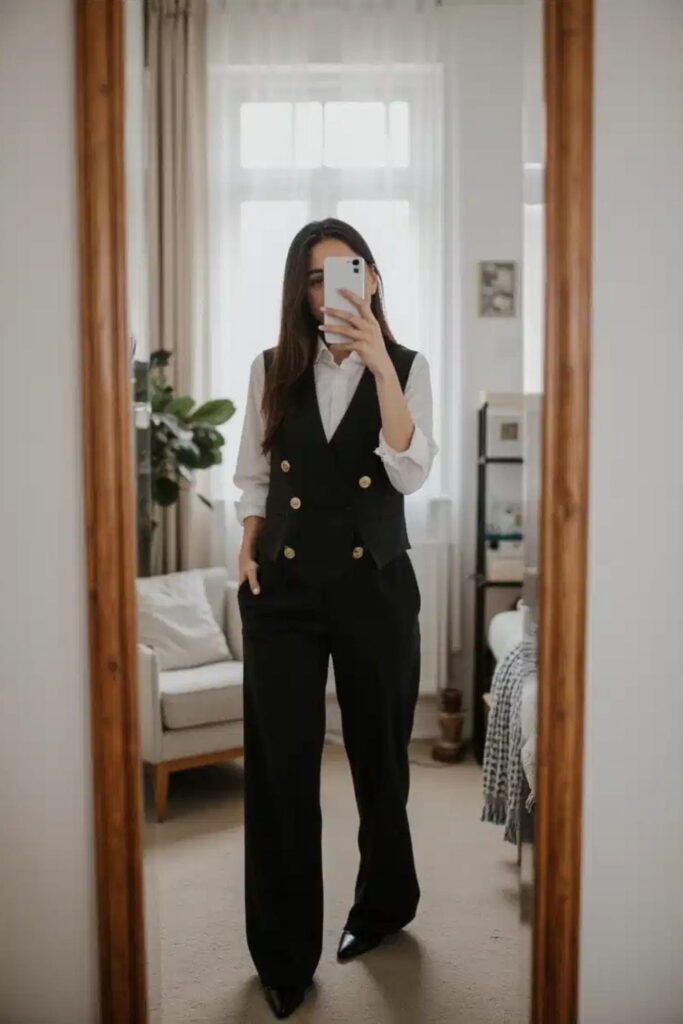 Double-Breasted Vest With Formal Pants