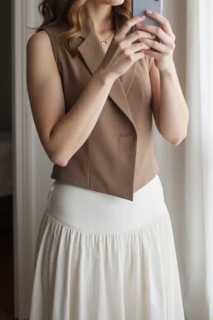 Vest With A-Line Skirt