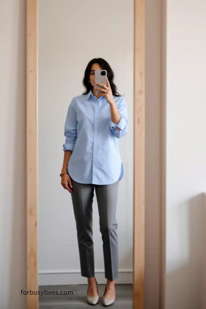 Gray Trousers Outfit Women