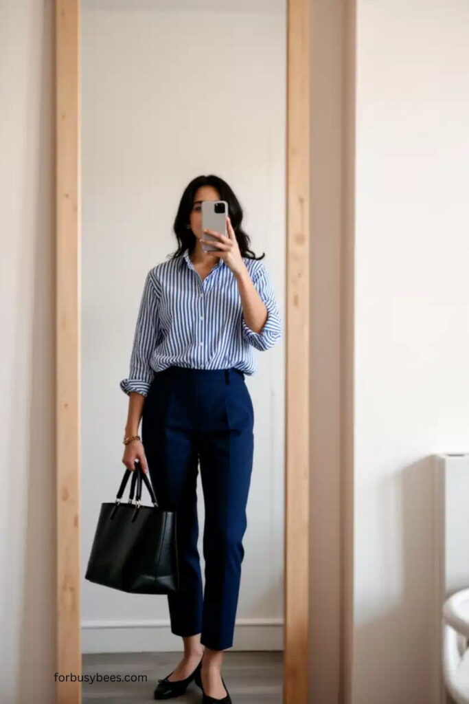 Relaxed Blazer with White Tee and Straight-Leg Pants