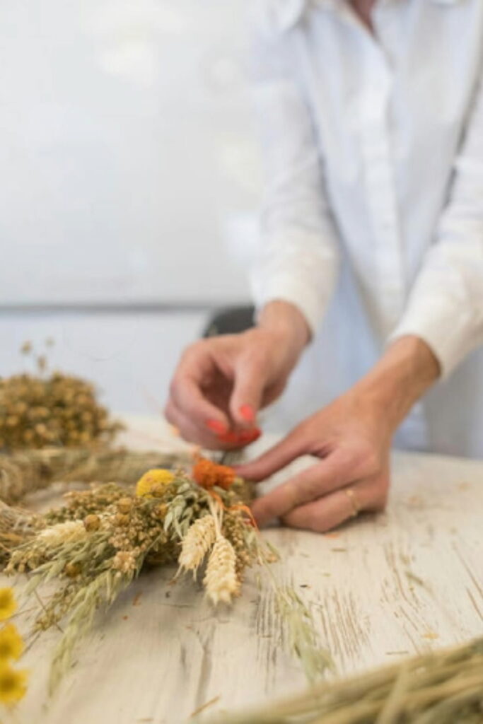 fall dried flower arrangements