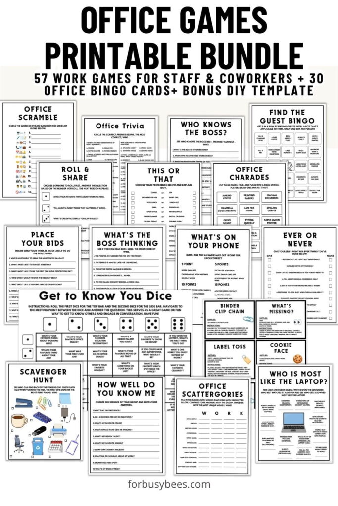 Office party Games printable